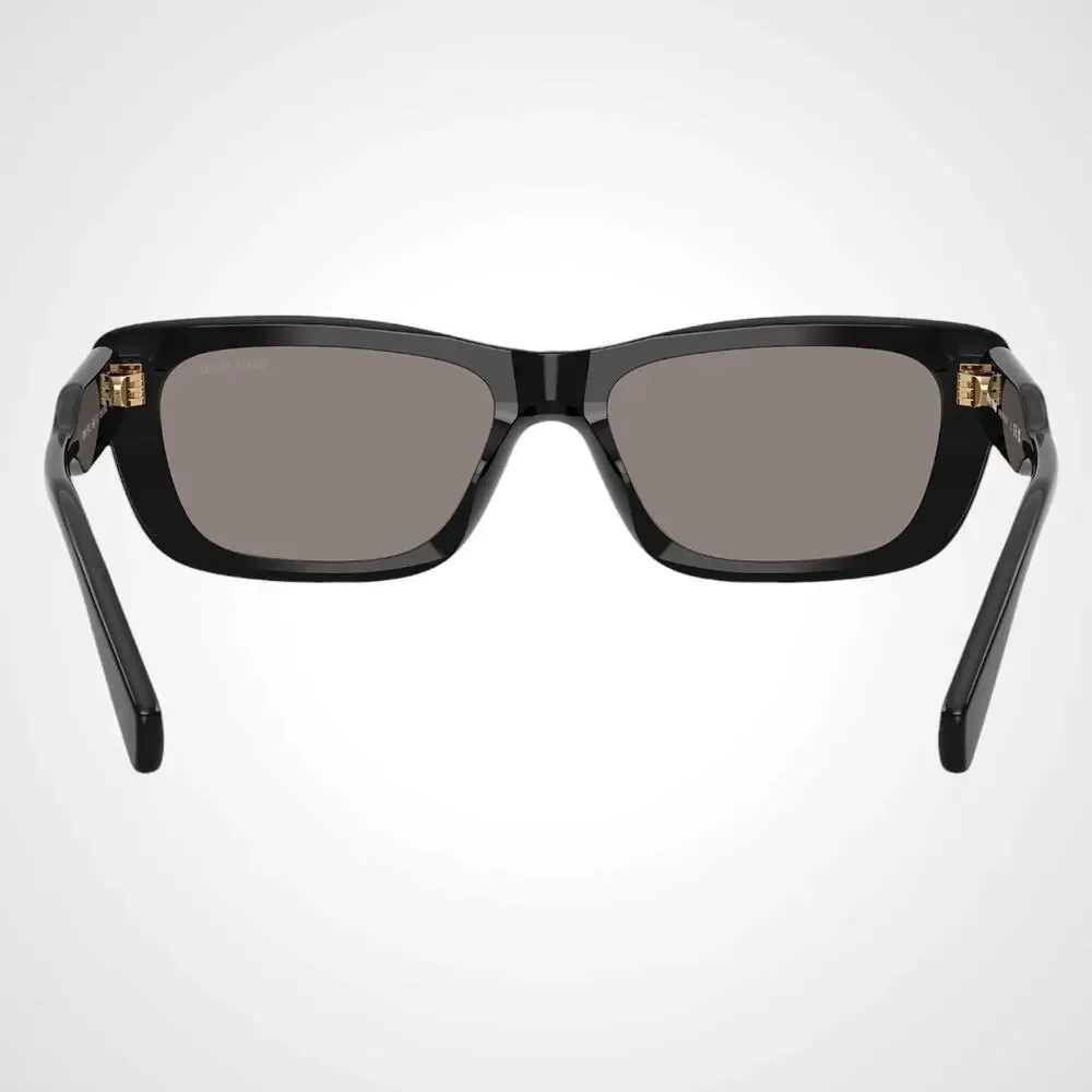 New MIU MIU Sunglasses Black Rectangle Cat Eye Grey Lens Womens 56mm
